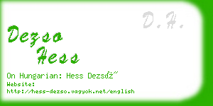 dezso hess business card